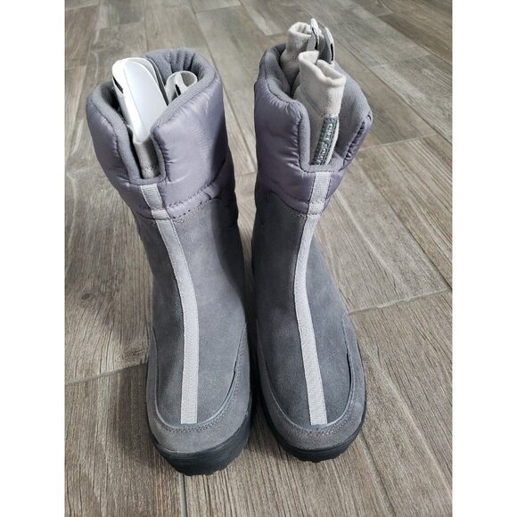 Nwot Lands End Women’s Commuter Winter Boots Suede Pull On Gray  Snow Size 10B - Picture 1 of 7
